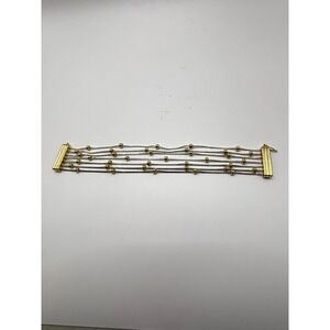 Kohls Two Tone Multi Strand Snake Chain Bracelet Gold Silver Tone Beads‎ 7 Inch